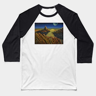 Oil Painting - Alien Landscape  12" x 9" Baseball T-Shirt